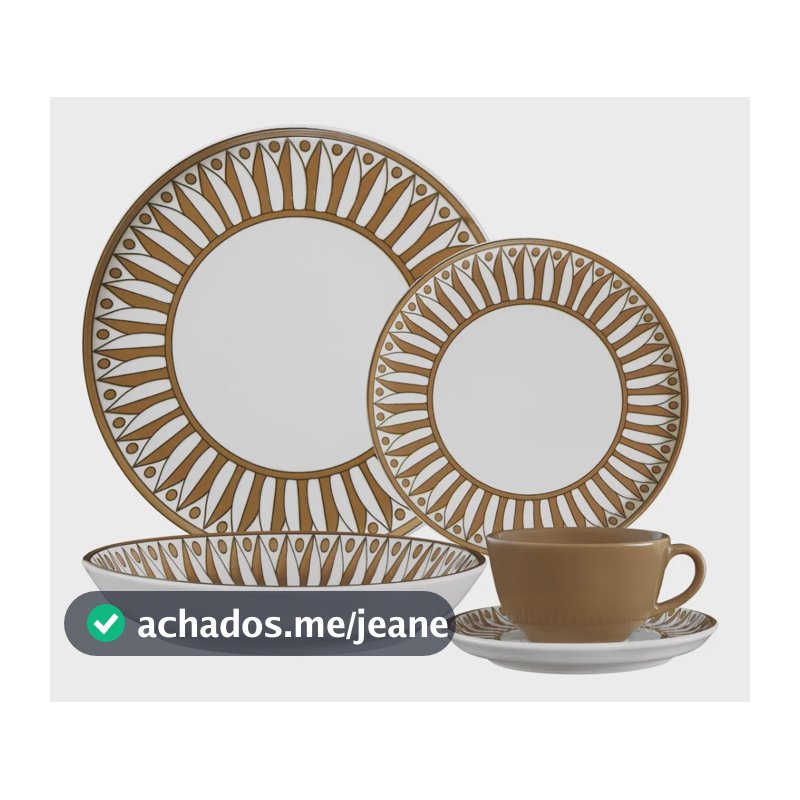 Aparelho De Jantar 30 Peças Atlas Com Relevo Flat Oxford Branco Atlas
