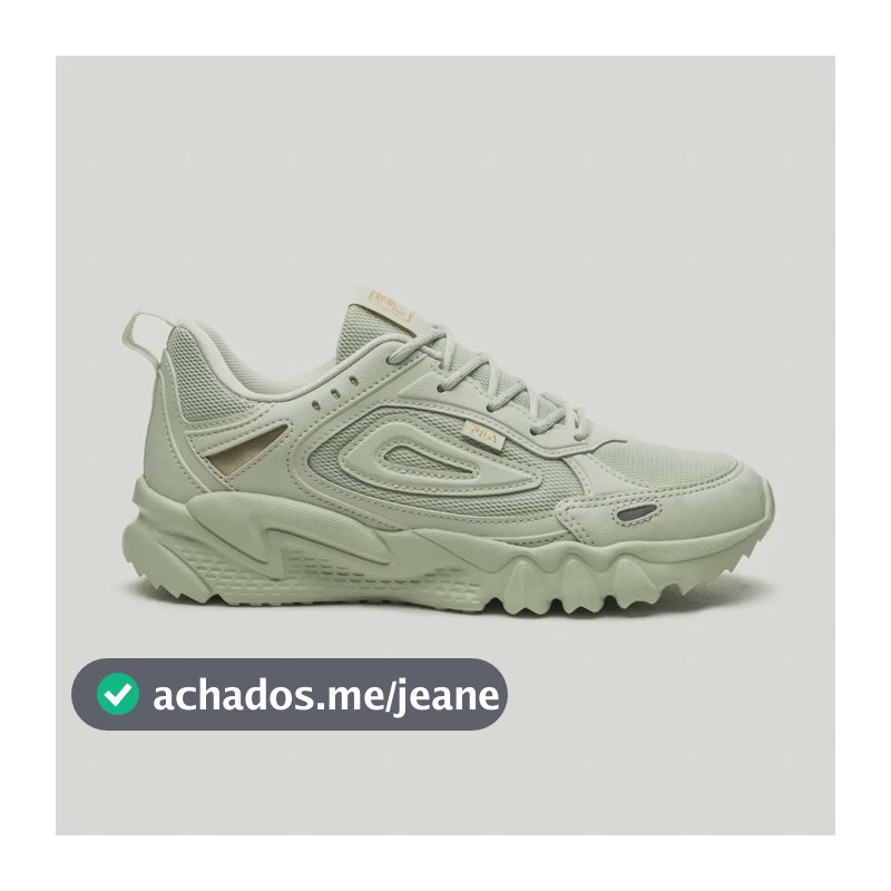 Tênis Feminino Fila Venture Tracer 2 Casual Verde Neblina/dourado Liso 39 Br