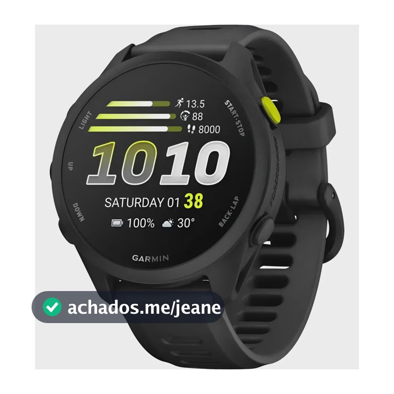 Relogio Garmin Forerunner 70 42mm Preto Gps Monitor Cardíaco Preto