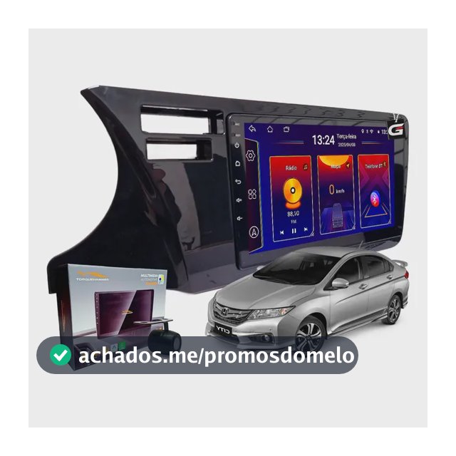 Central Multimidia Android 9 Polegadas Honda City 2015 A 2018