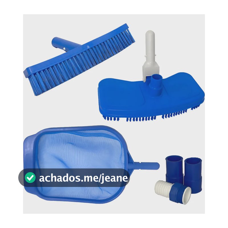 Kit Acessórios Completo Para Limpeza De Piscina 6 Peças