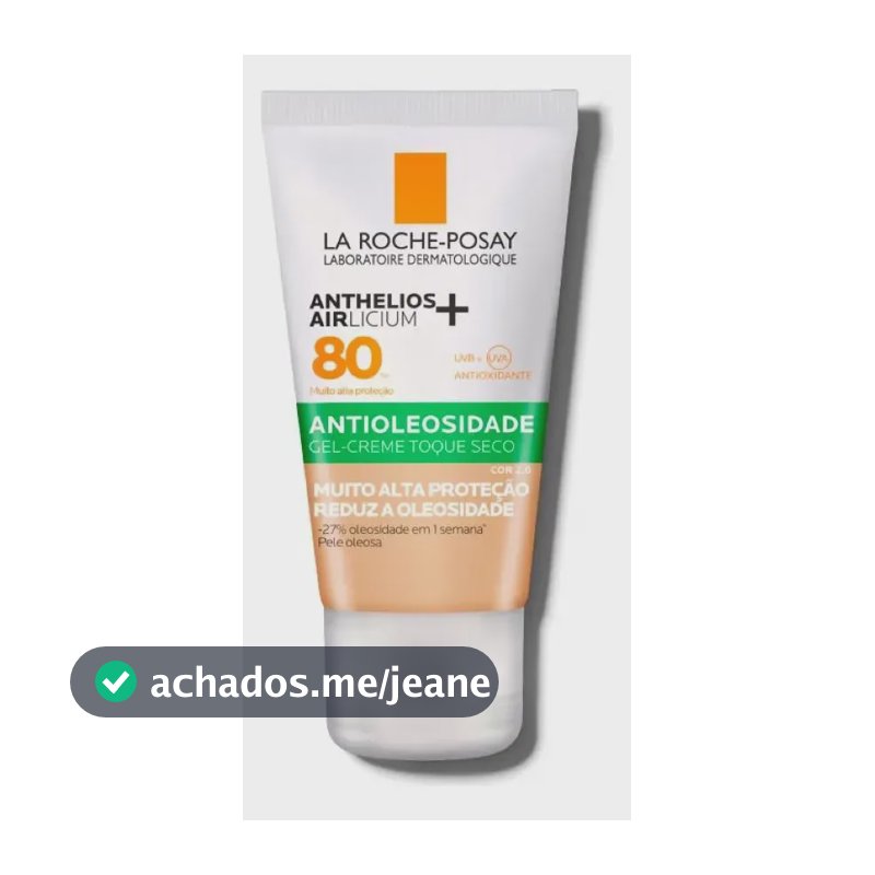 Protetor Solar Facial Antioleosidade com Cor FPS80 Controle da Oleosidade por 12h Reduz Oleosidade e Toque Seco Cor 2.0 Airlicium+ Anthelios La Roche Posay 40g