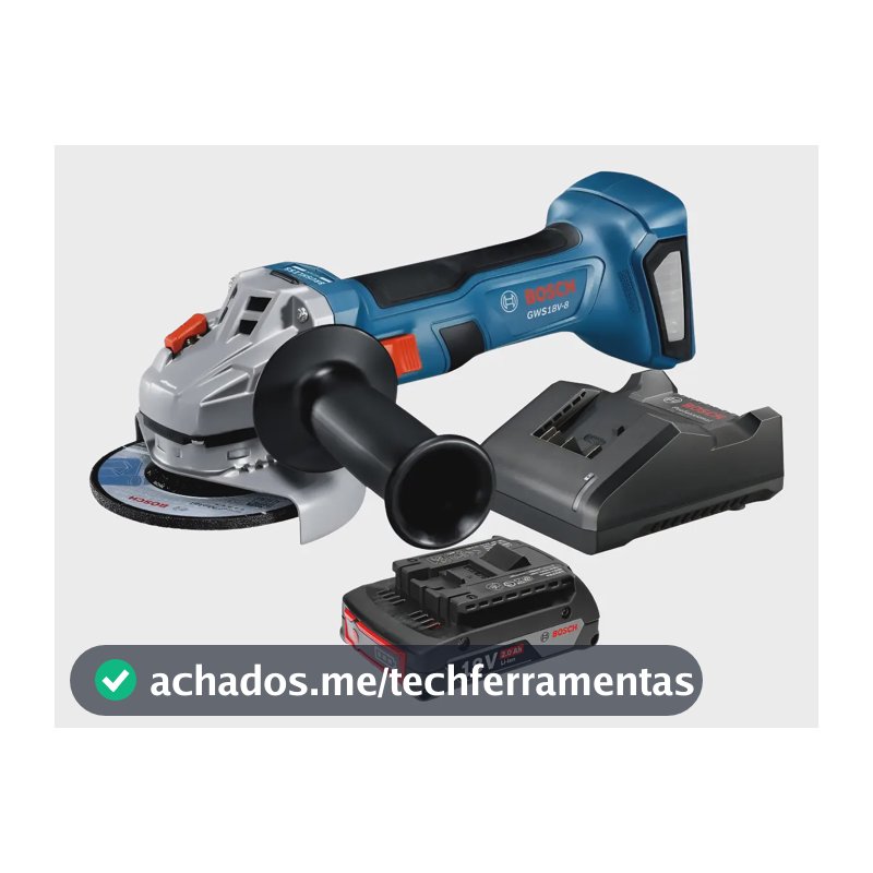 Esmerilhadeira Bosch Bateria 18v Gws 18v-8 Brushless Azul