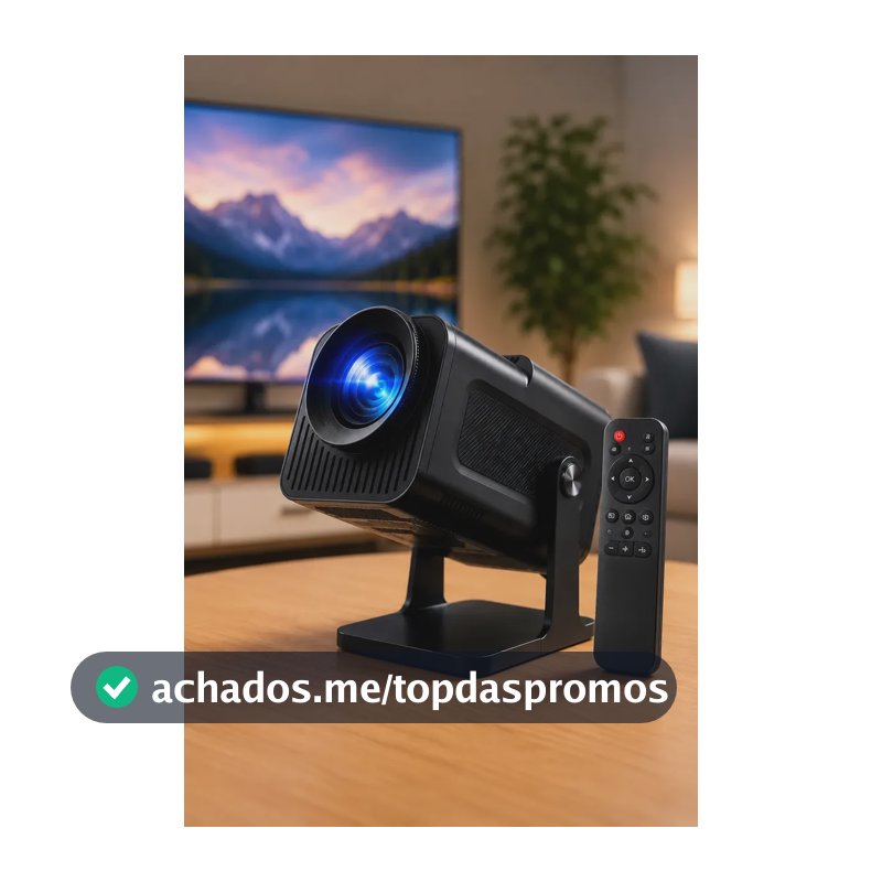 Projetor HY320 Hardline Smart TV Android WiFi 6 390 ANSI Lumens Full HD Suporte 4K HDMI Bluetooth 85-200 Polegadas Alto Falante Com Controle Remoto Bivolt Portátil Mini