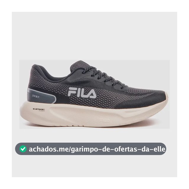 Tênis Fila Masculino Spry Esportivo Treino Corrida Academia Preto/grafite/cinza Mesh 39