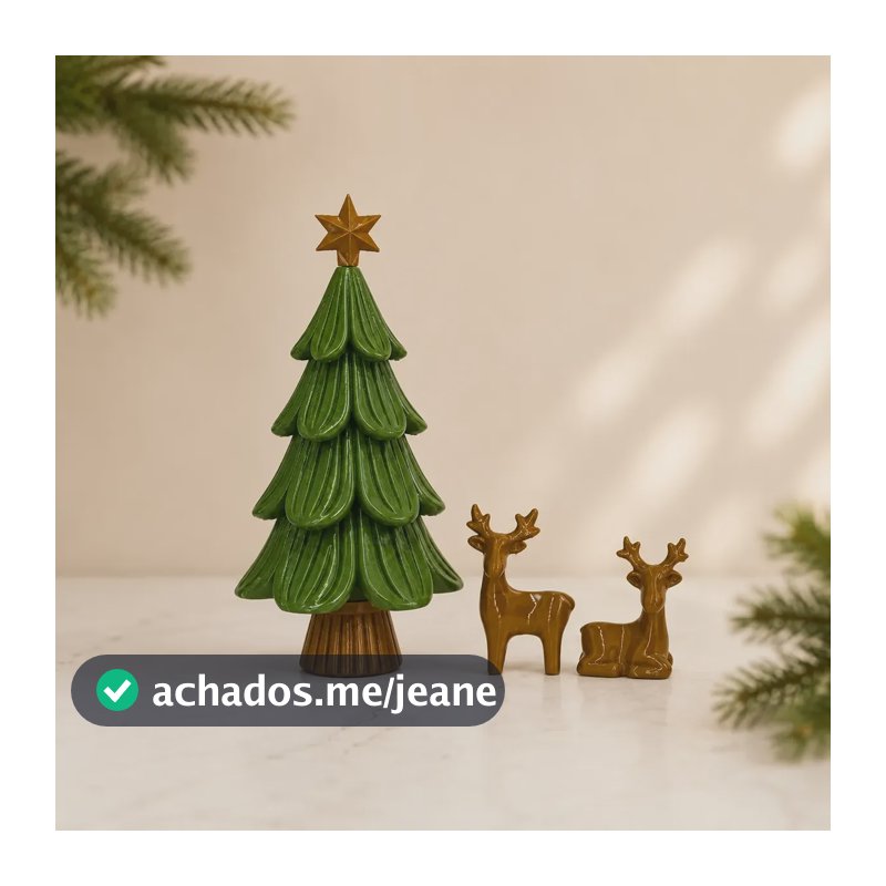 Rena Natalina Com Árvore Decoração De Natal Para Casa Marrom