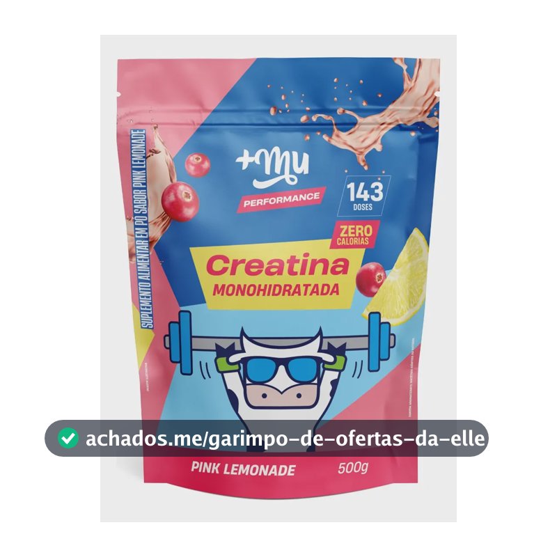 Creatina +Mu em pó sabor Limonada rosa x 500g