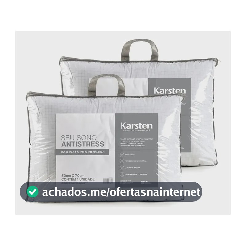 Kit 2 Travesseiros Antialérgico 50x70cm Hotelaria Karsten