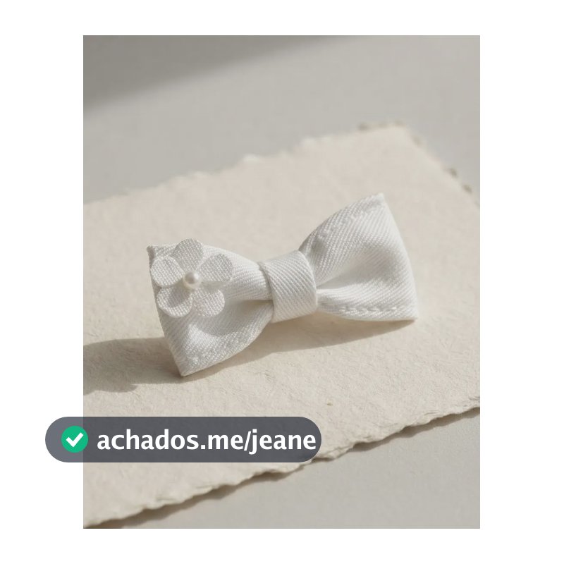 Presilha De Cabelo Laço Belle Ca Atelier Branco