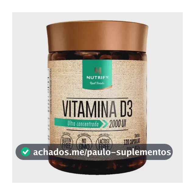 Vitamina D3 Nutrify em cápsula Sem sabor de 120 un