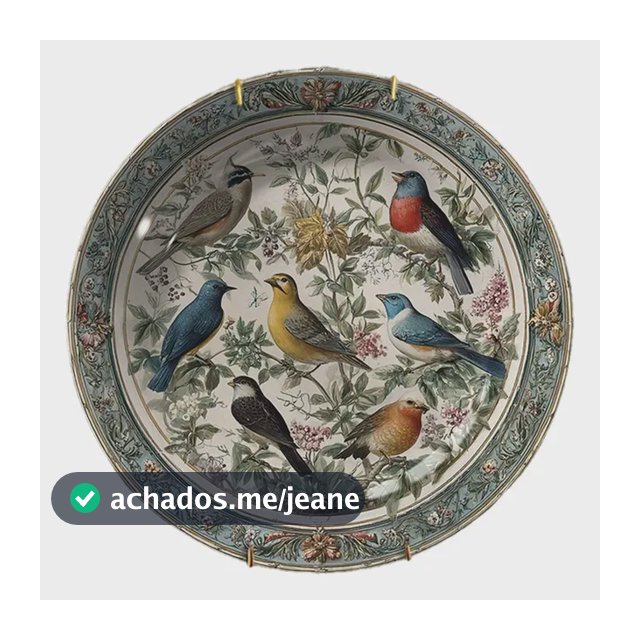 Prato Decorativo De Cerâmica Com Motivos De Flores Drtgre-37 Drtgre-370922 Plain