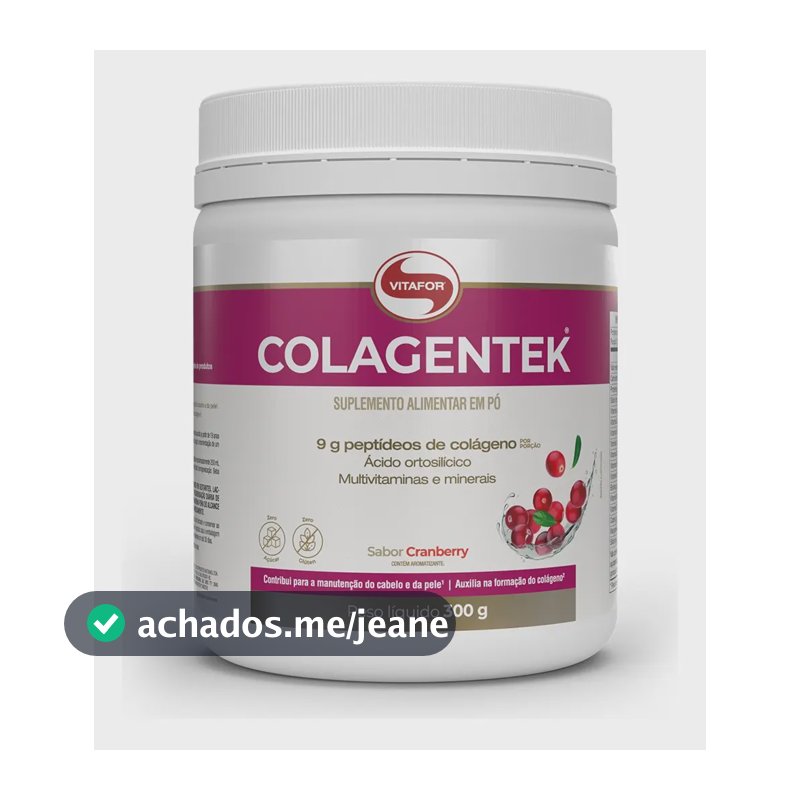 Suplemento Alimentar Em Pó Cranberry Colagentek 300g Vitafor