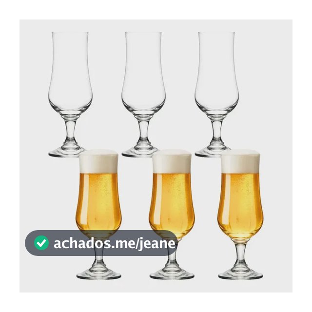 Jogo 6 Taças Vidro Cristal Cerveja Coquetel Pasabahçe Tulipe 385ml Drinks Vidro Transparente