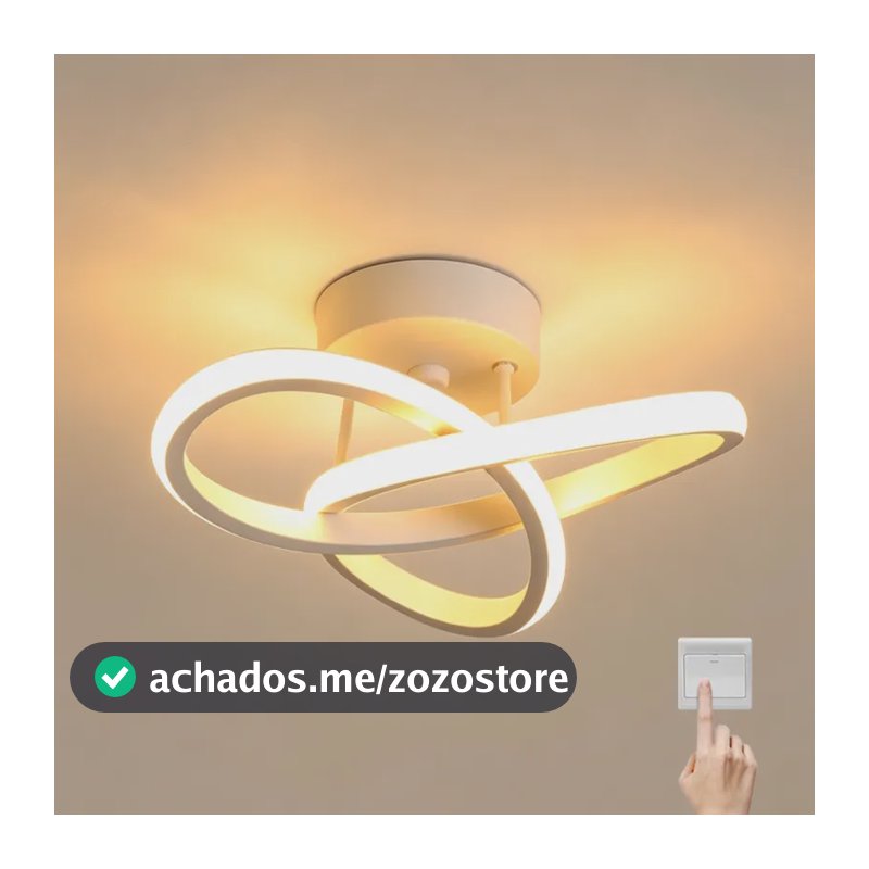 Luminaria Teto Led,pendente Lustre Moderna Para Quarto Sala 127/220v Branco