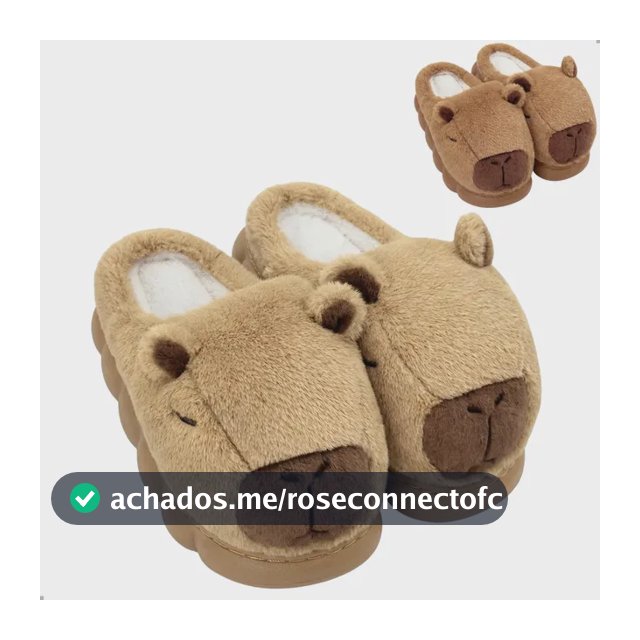 Pantufa Capivara Pelúcia Térmica Confortável Antiderrapante