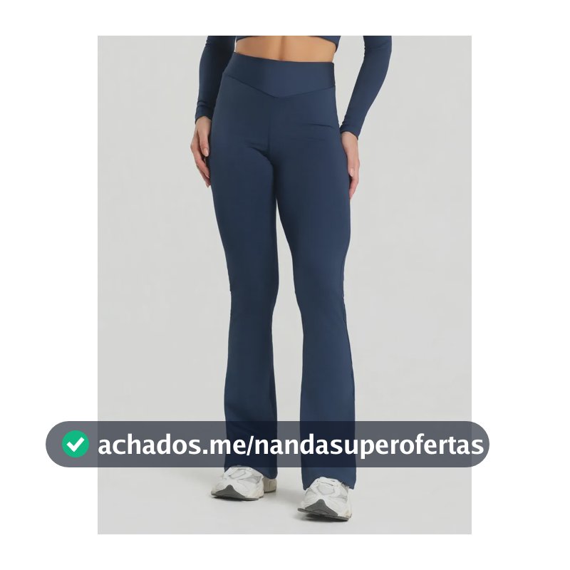 Calça Legging Fitness Feminino Flare Cintura Alta Balance Azul-marinho Balance M