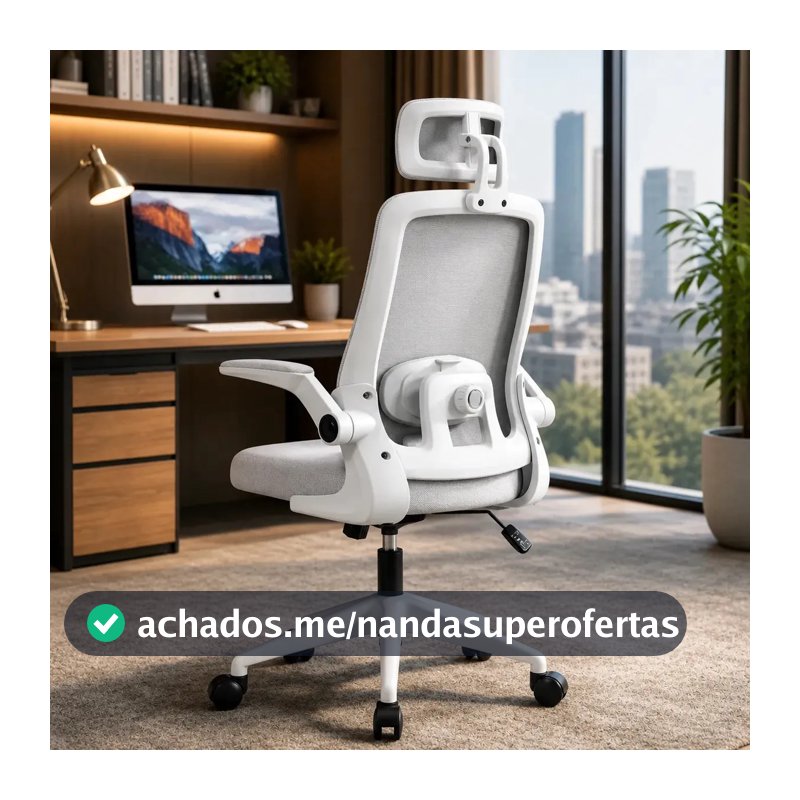Cadeira De Escritório Ergonômica Home Office Blidshop 120kg Cinza Espuma