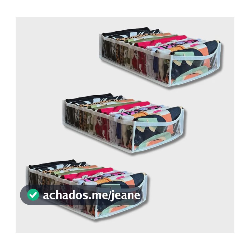 Kit 3 Organizador de Camisas Armario Colmeia Organizadora Gaveta Camiseta Organizador de Guarda Roupas Blusa Stobaza