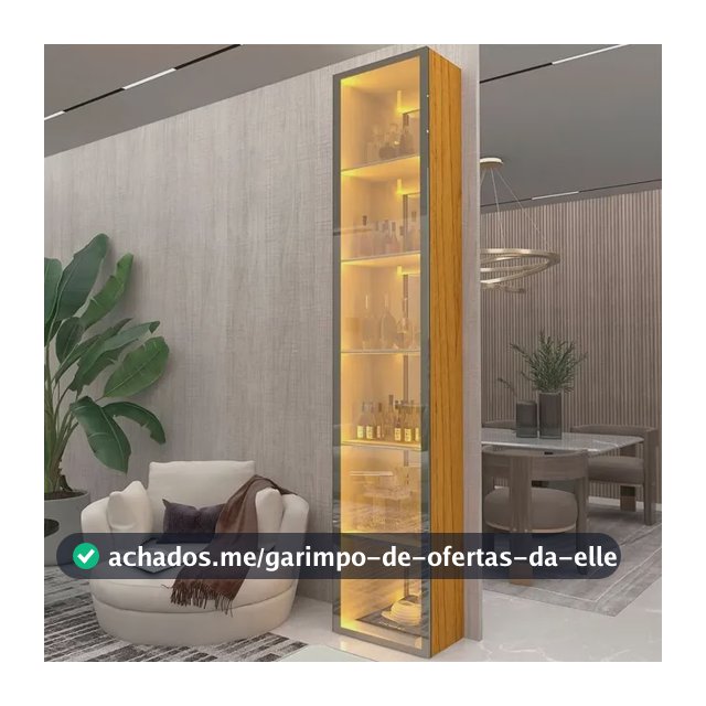 Cristaleira 1 Porta Reflecta Com Fita Led Com Espelho Gdwt Naturale