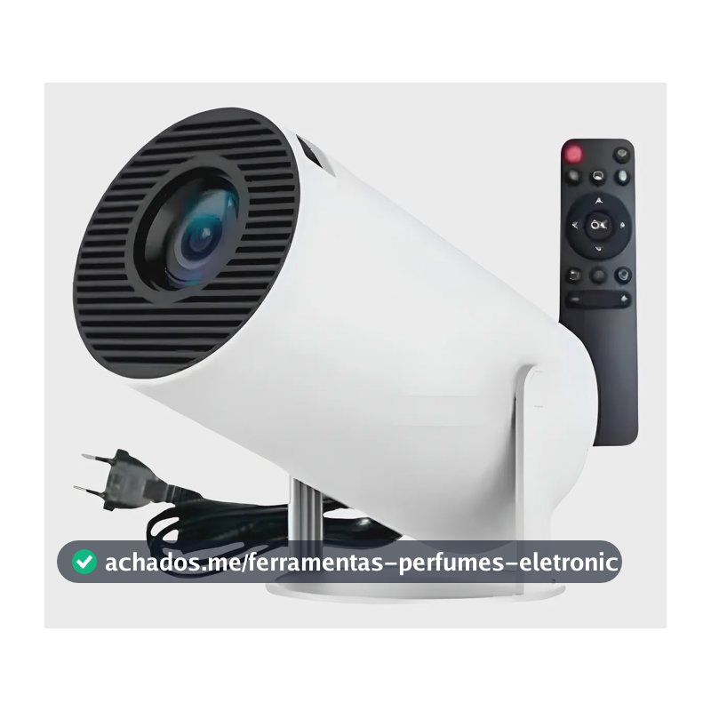 Projetor Smart Portátil Full Hd 4k Android 11 Wi-fi Bluetooth tv Mini Projetor hy300 Home Theater Cinema Em Casa Imagem Nítida Som Potente Compatível Com Diversos Dispositivos Branco LUZTUDO
