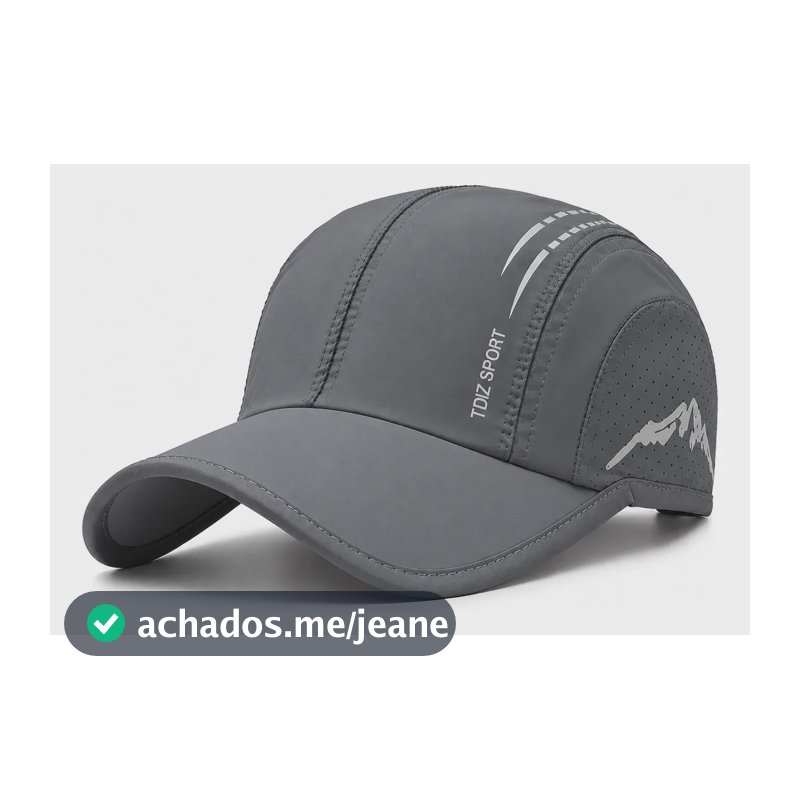 Bone Tactel Respiravel Esportivo Corrida Academia Aba Curva Cinza Un Lisa