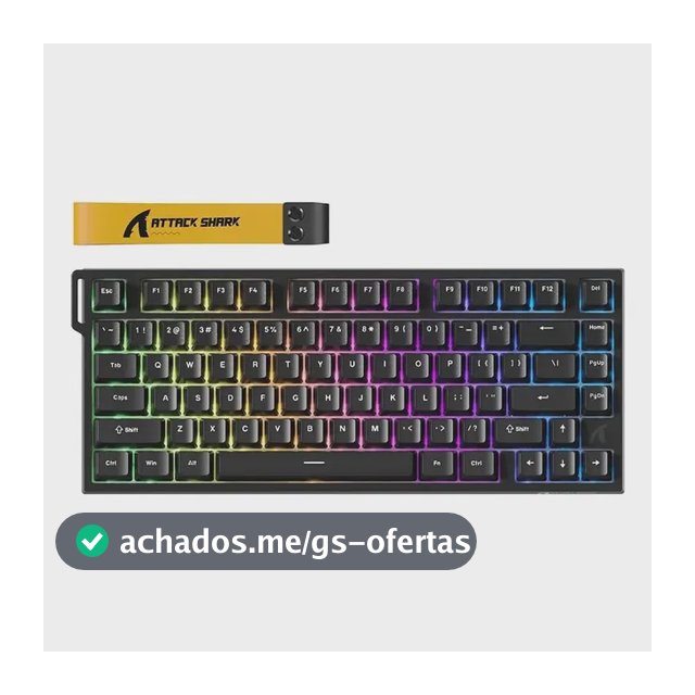 Teclado Mecânico Attack Shark R82he 8000hz Gamer Preto Inglês Us