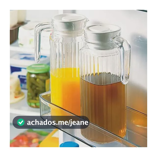 Kit 2 Jarras De Vidro 1 Litro Com Tampa  Suco Água Geladeira Transparente