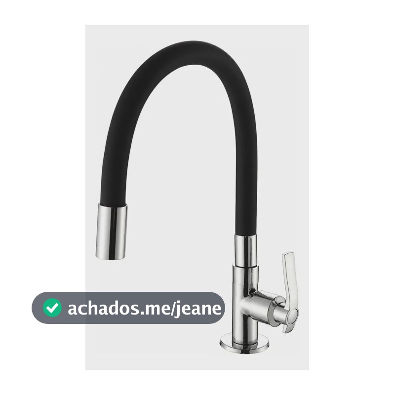 Torneira Flexível Aço inox Metal 1/4 Volta Preto Cromado Agua Fria Cozinha