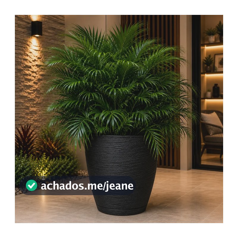 Vaso Para Plantas ,vaso Para Jardim, Vaso Decorativo Redondo Preto Escovado