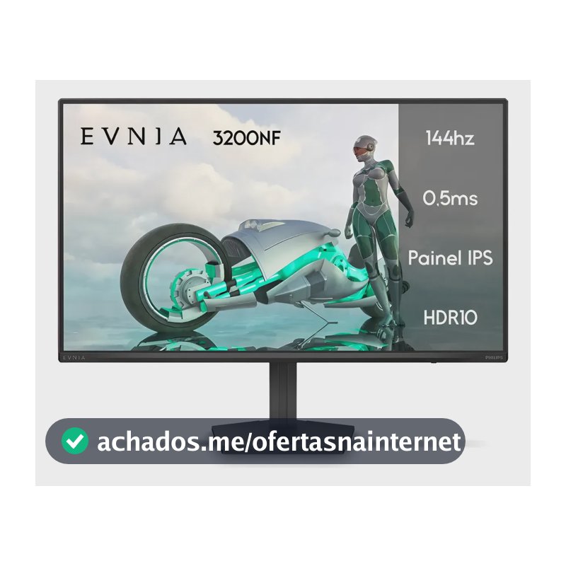 Monitor Gamer Phillips 24 Evnia Ips 144hz 0.5ms Wide Fullhd Preto 127/220v