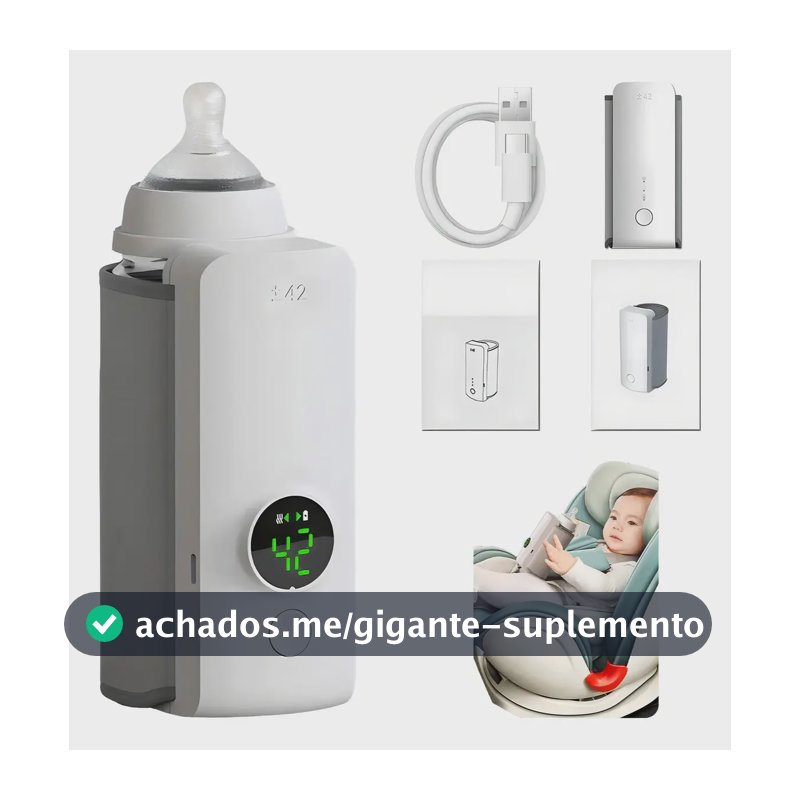 Aquecedor de Mamadeira Epsilon Sem Fio Recarregável com Visor LCD