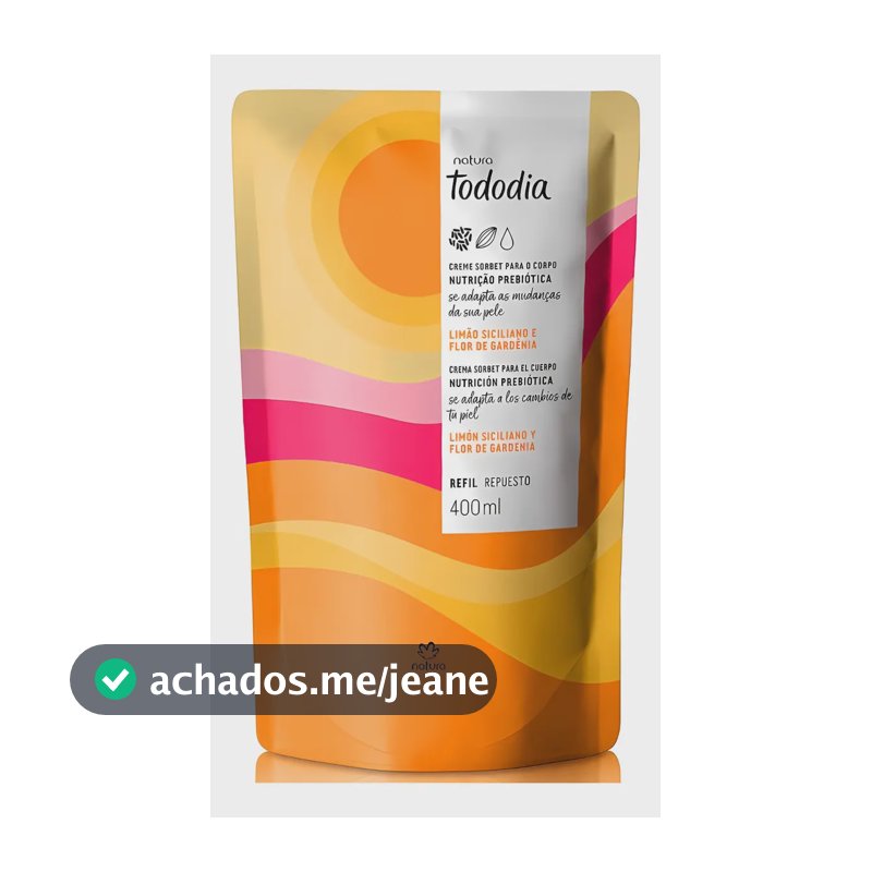 Refil Hidratante Natura Tododia Corporal 400ml Fragrância Limão Siciliano
