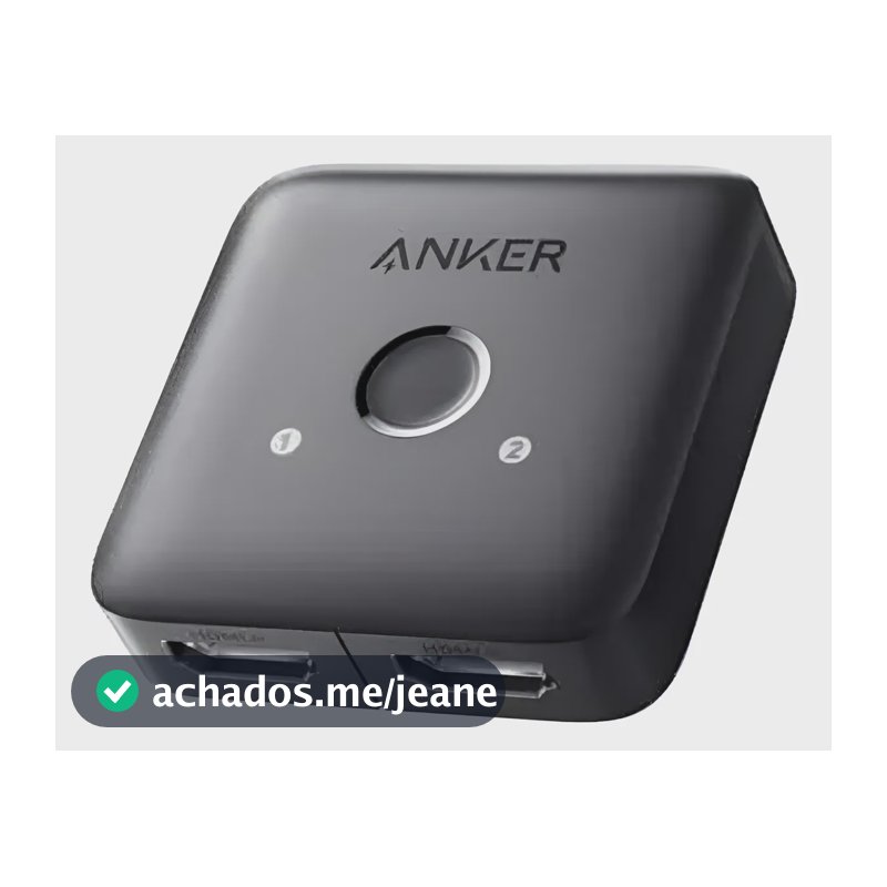 Switch HDMI E Splitter Anker 2 Entradas 1 Saída 4K@60hz HDR Dolby Atmos Comutador Para PS5 Xbox PC Notebook TV Projetor Monitor Ultra HD Botão Seleção Compacto Cor Preto