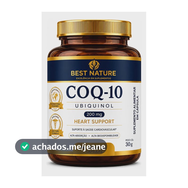 COENZIMA Q10 UBIQUINOL 200mg 60cps Best Nature Microgranulos Direto Da Fabrica Sem Sabor