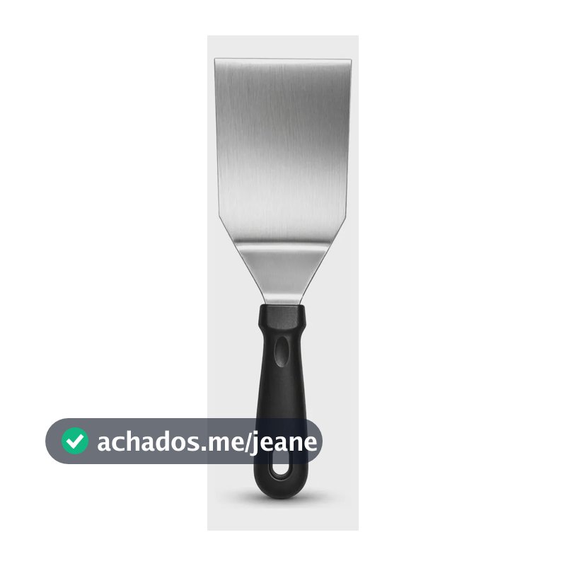 Espátula Curva Grande Chapa Profissional Aço Inox 31x10cm