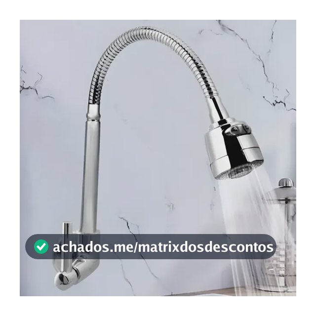 Torneira Bica Gourmet Flexível Pia Parede 2 Jatos P3 Cromado