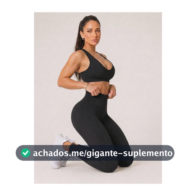Calça Legging Canelada Feminina Academia Sem Costura Fitness Preto Liso P/m
