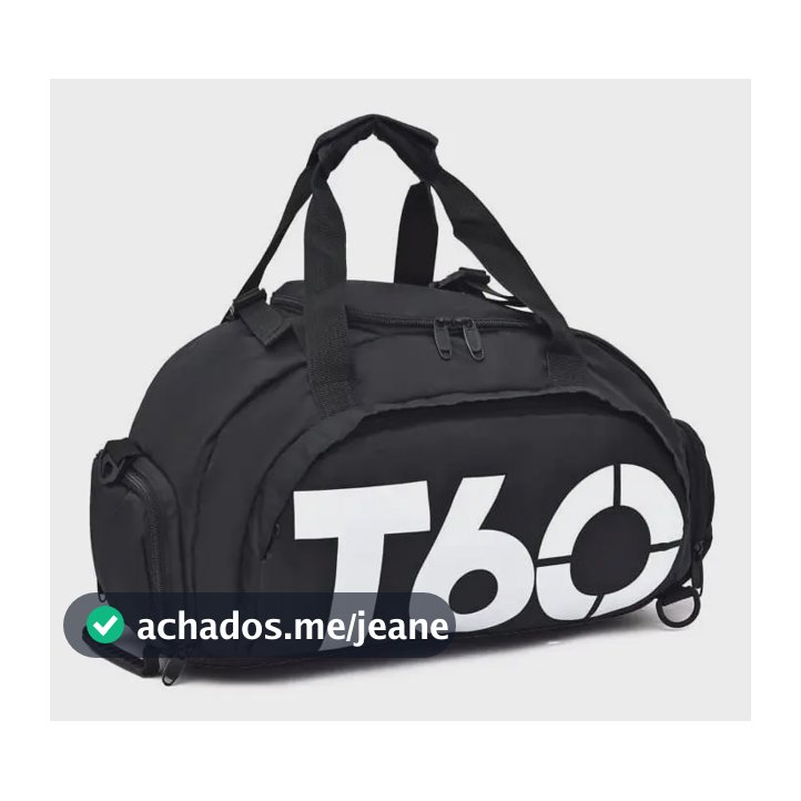 Mochila Mala T60 Para Academia Natação Camping Na Cor Preta
