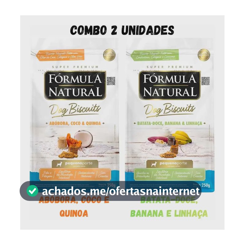 Fórmula Natural Dog Biscuits Batata E Abobora Pp 250g Kit 2