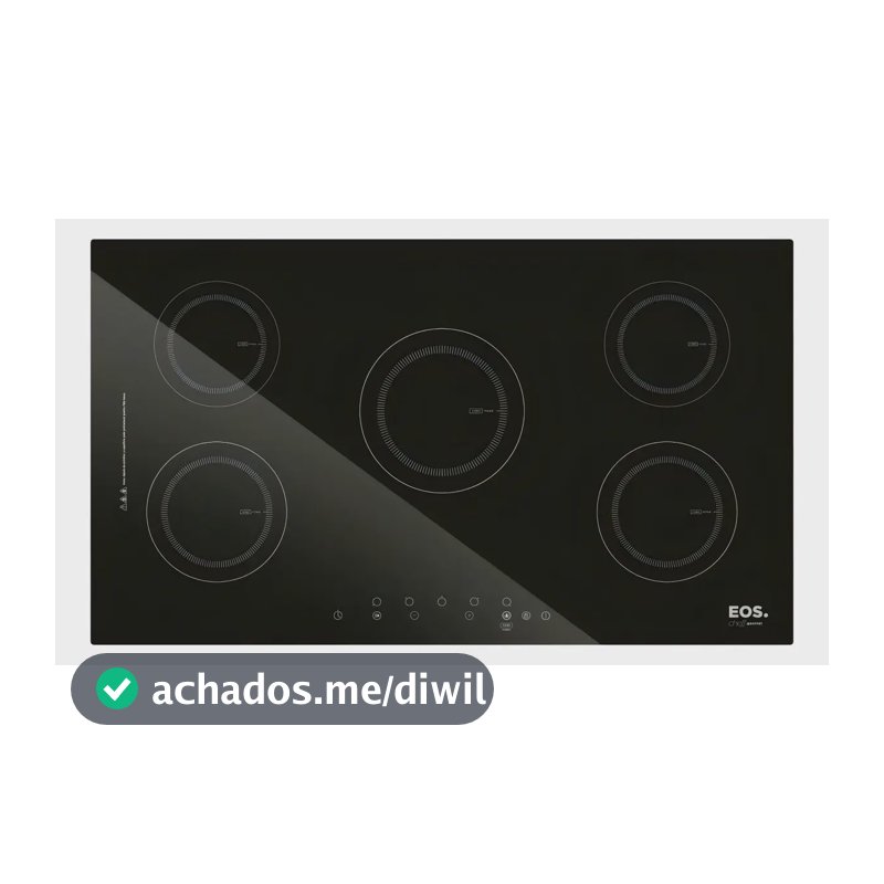 Cooktop de Indução Cinco Bocas EOS 90cm Preto 9500W ECI05EP