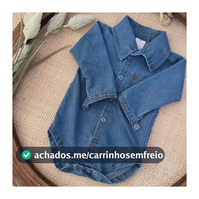 Body Camisa Jeans Bebê Manga Longa Confortável