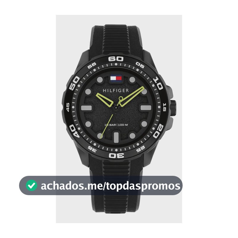 Relógio masculino Tommy Hilfiger Regatta 1792266 Silicone 40 mm preto