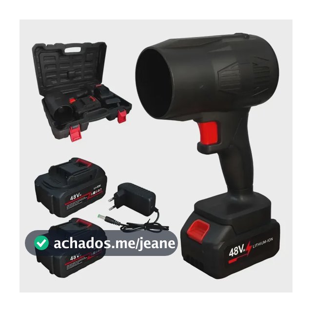 Soprador Turbo Portátil Recarregável 48v Com 2 Baterias Preto 127/220v