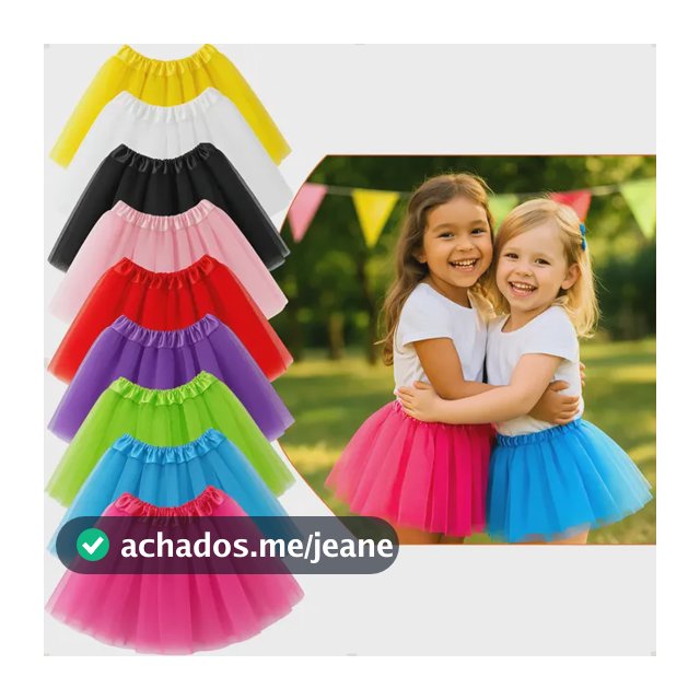 Saia Tule Tutu Infantil 30cm Fantasia Carnaval Festa Ballet