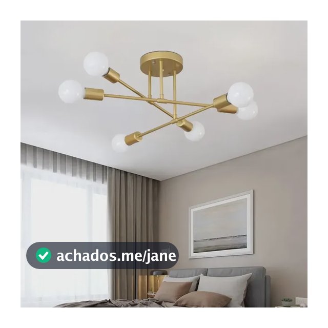 Luminária Lustre Teto Moderno Pendente Para Sala 6 Lâmpadas