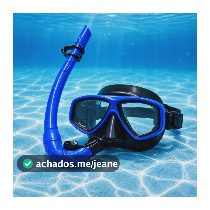 Kit Óculos Mergulho Snorkel Profissional Respirador Tubo  Azul