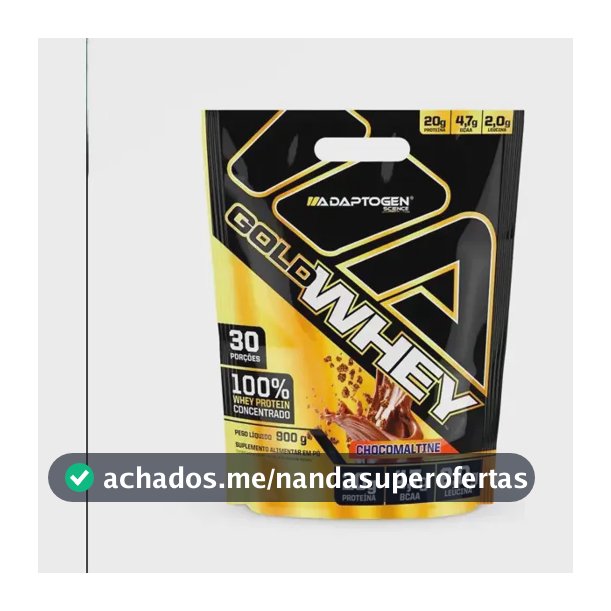 Proteína Adaptogen Science Alimentar GOLD WHEY 100% em pó sabor Choco Maltine x 900g