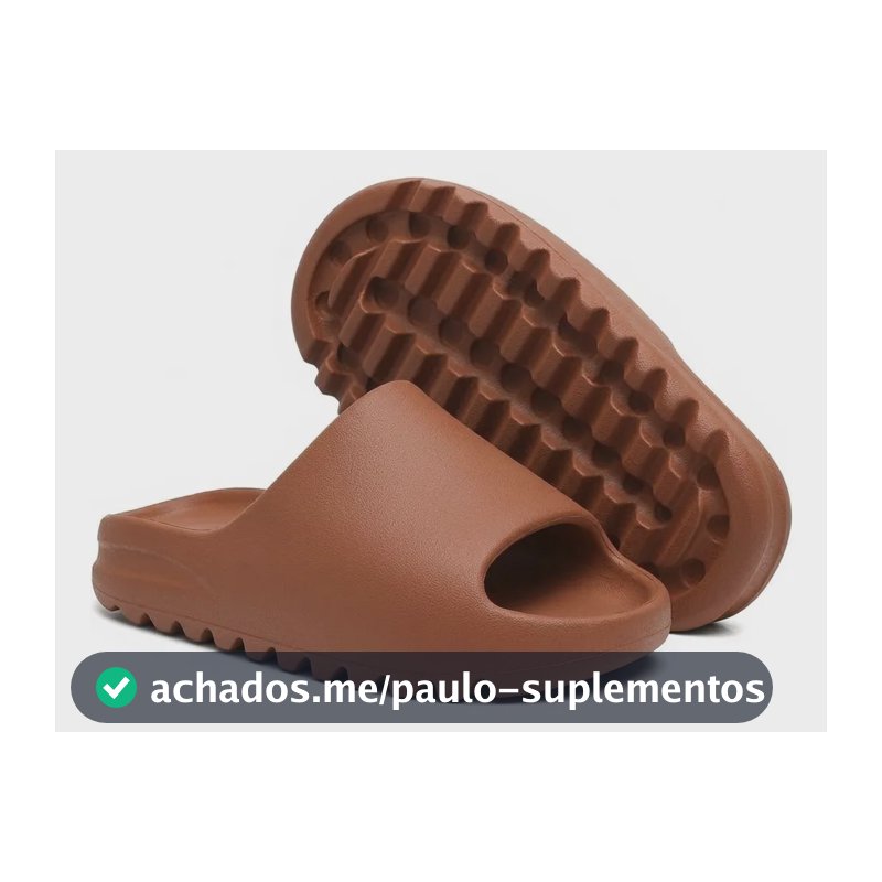 Chinelo Slide Nuvem Ortopédico Leve Confortável Unissex Marrom 34/35