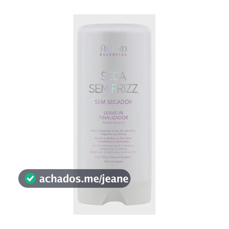 Seca Sem Frizz Leave-in Amend Essencial 180ml - Sem Secador