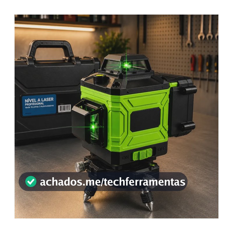 Nível Laser 12 Linhas Verde 30m Recarregável C/ Controle Pro